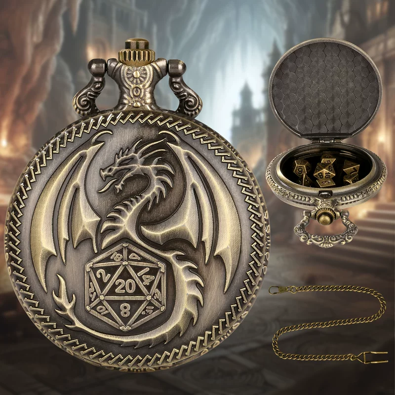 Кости (игральные), аксессуар, карманные часы, ретро объемный корпус