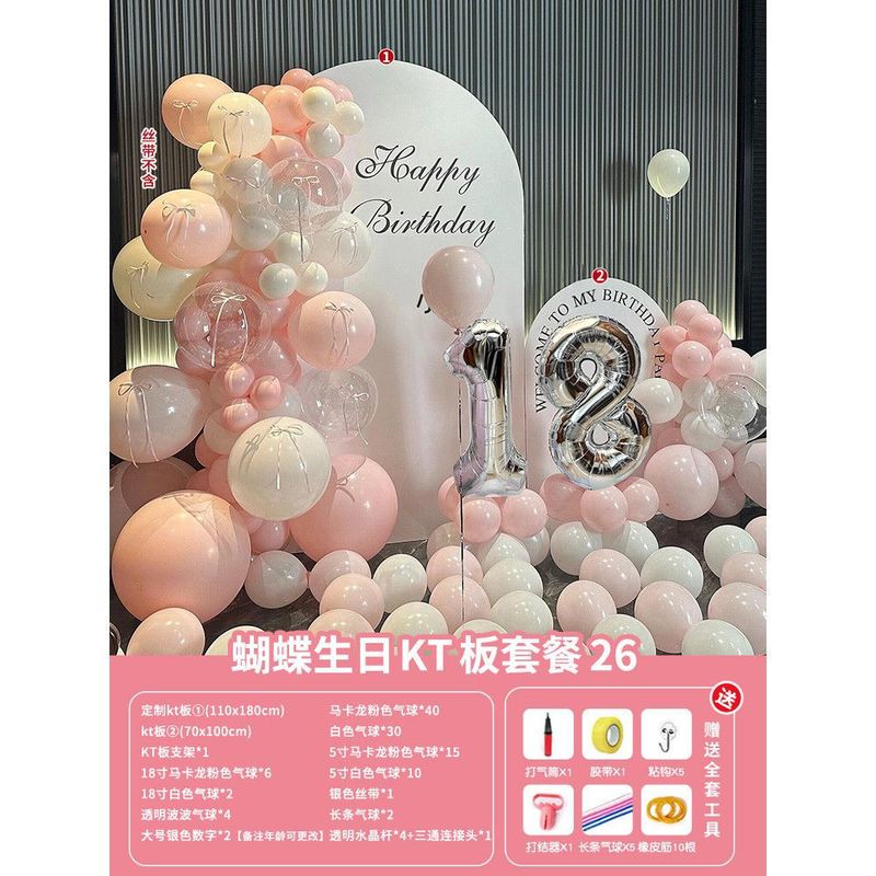 新款成人礼生日场景布置装饰蝴蝶KT板网红拍照打卡氛围18岁背景墙|undefined