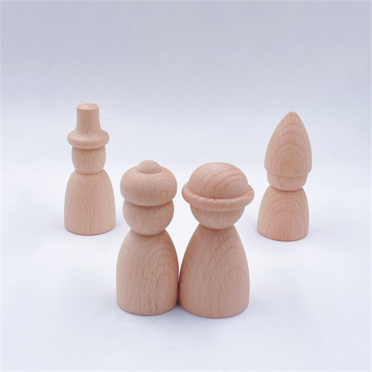 Kinder-Buche bemalte Holzfiguren, Kindergarten DIY Handwerksmaterialien, Montessori-Früherziehungs-Sensorikspielzeug