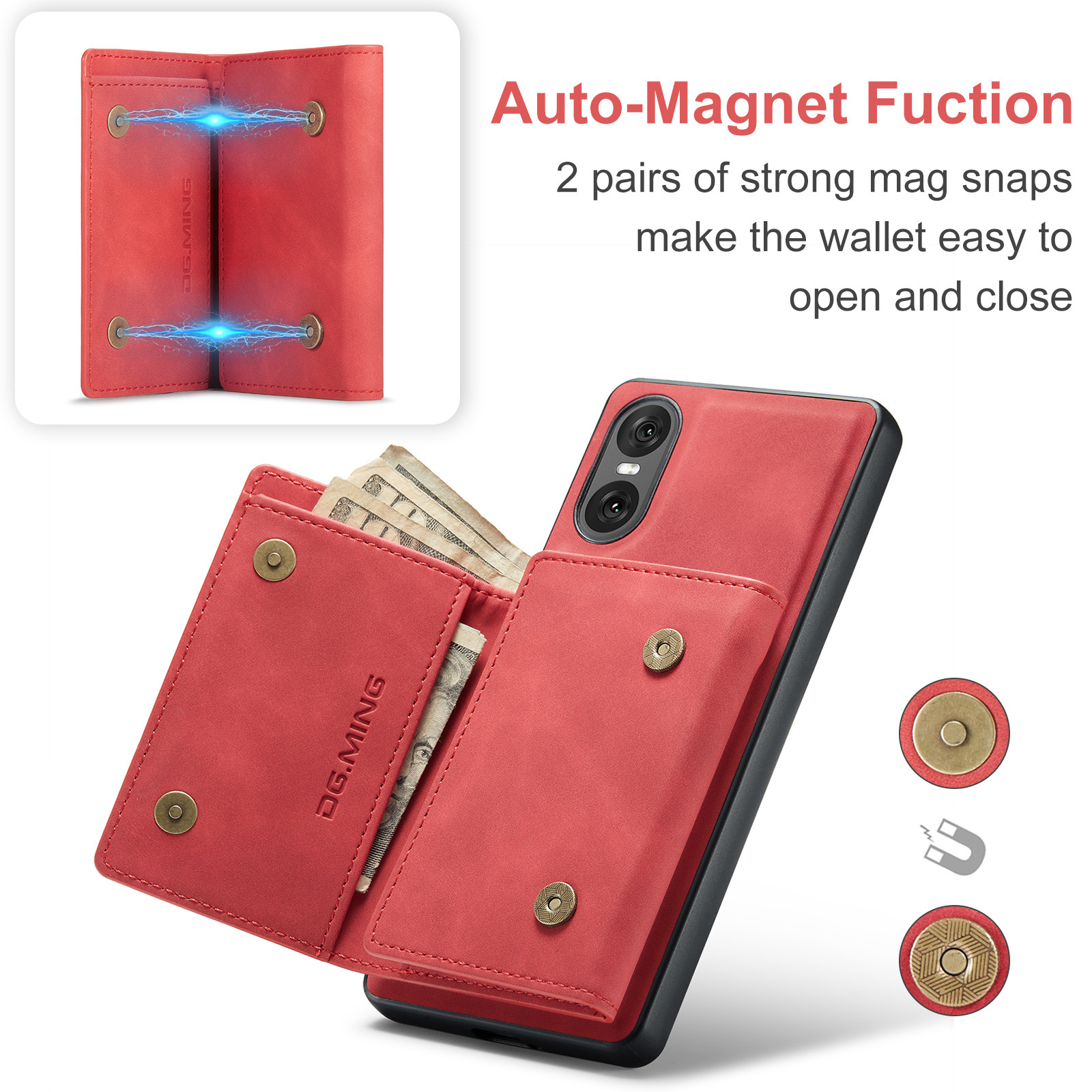 M1 for Sony Xperia 10 VI Protective Case Xperia 1VI Magnetic Split Wallet Phone Case 2024_voghion.com