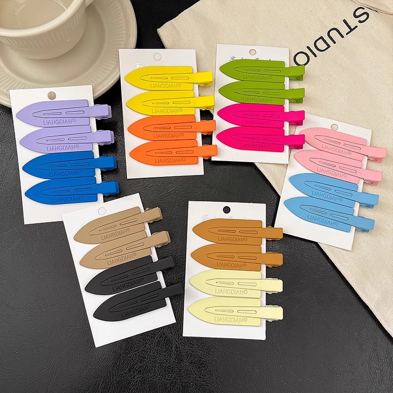 Ciervo blanco mismo estilo de horquilla sin costuras lado femenino frente flequillos clip lateral pequeño clip de maquillaje horquilla de pico de pato clip tocado