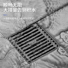 304 stainless steel bathroom shower gun gray rectangular long magnetic core anti-insect anti-odor floor drain