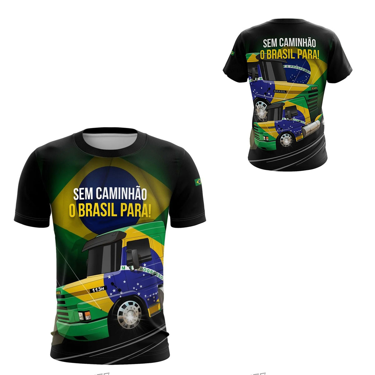 2024 nueva camiseta impresa 3D de la bandera brasileña transfronteriza de los hombres venta caliente transfronteriza estilo brazil flags camiseta