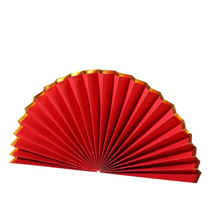 Plegable plegable ventilador de papel nuevo chino boda Fondo ventana belleza decoración ventilador flor 4S tienda de oro tienda semicírculo plegable ventilador plegable