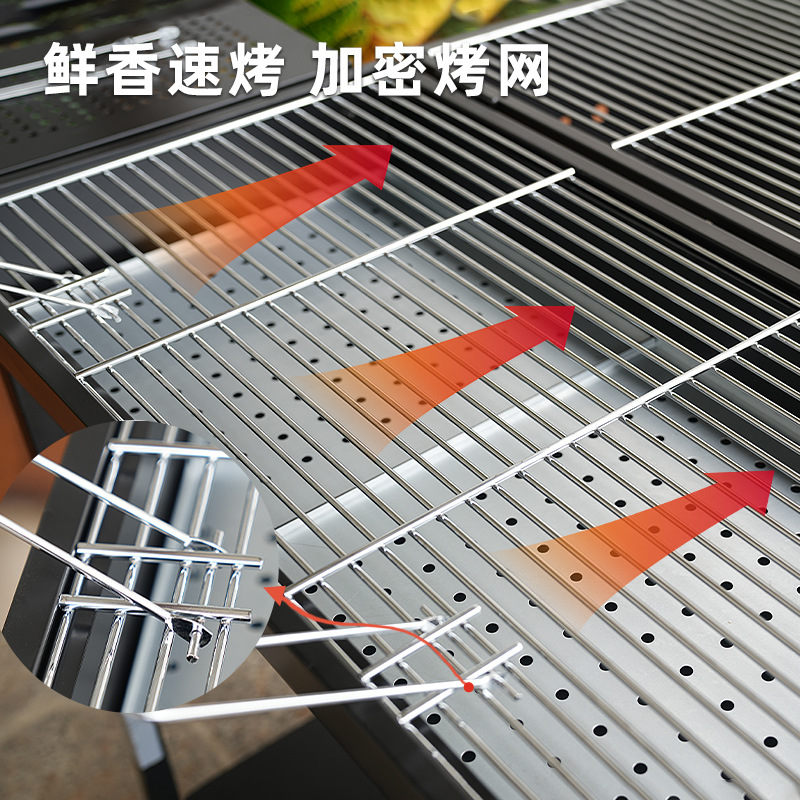 Certificado EN gran grueso plegable parrilla de doble cara parrilla de barbacoa exportación transfronteriza parrilla de barbacoa americana