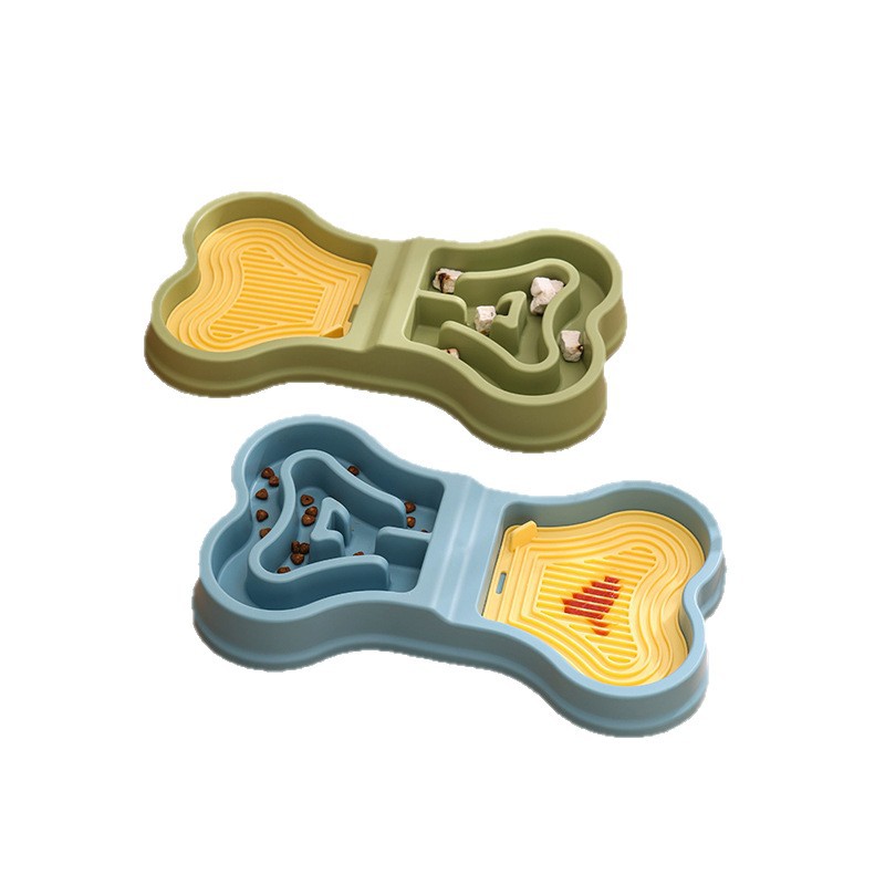 Perro anti-derribar gato lamper comida para mascotas doble tazón de comida para perros platos de comida para mascotas pan para mascotas comida lenta tazón
