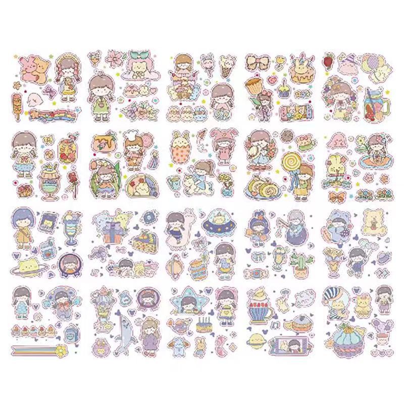 Diario pegatinas diario libro niña niños pegatinas traje Gu Ka impermeable lindo material de la historieta transparente al por mayor