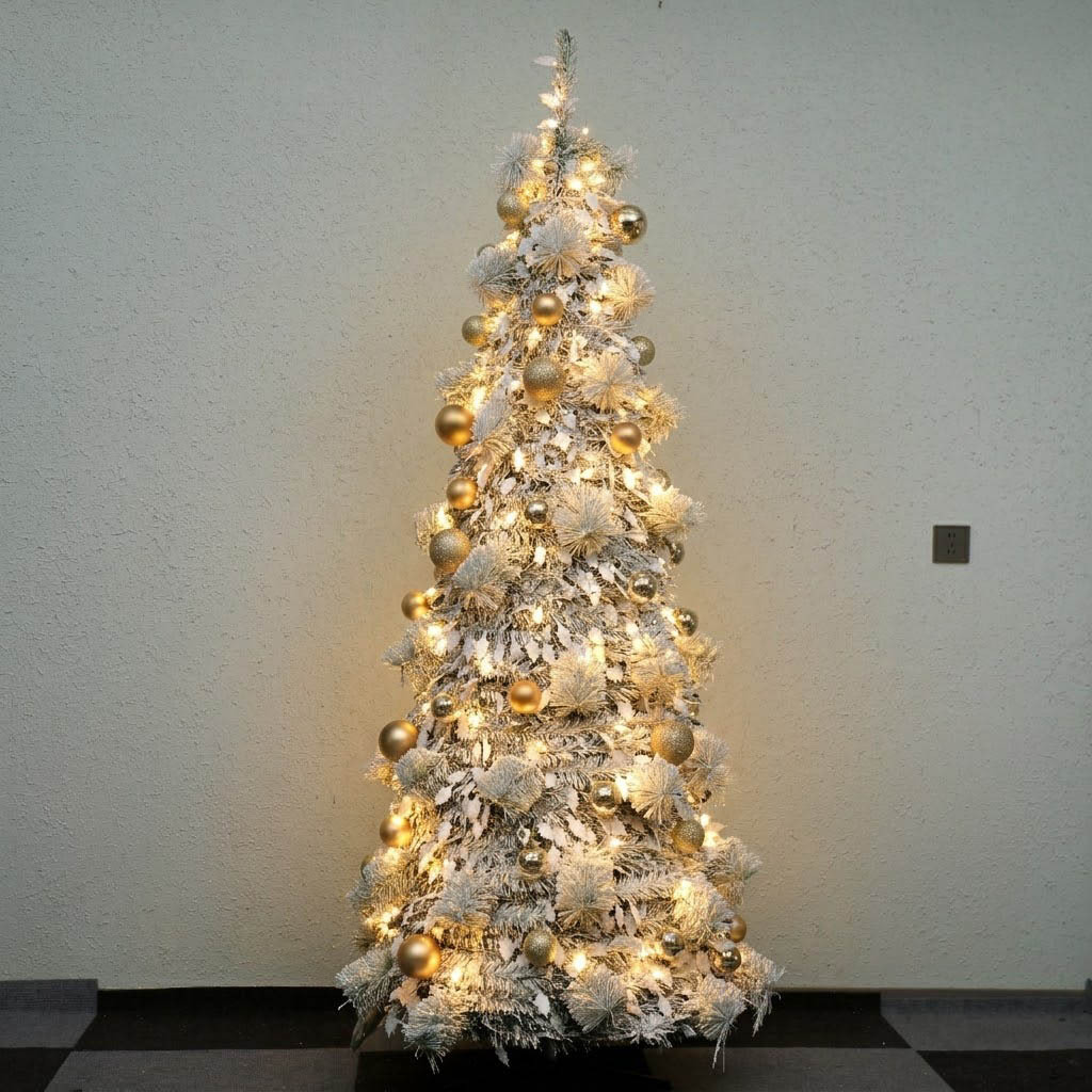 Árbol de Navidad retráctil plegable paquete doméstico decoración de Navidad árbol de torre de PVC 1.8m nuevo solo transfronterizo