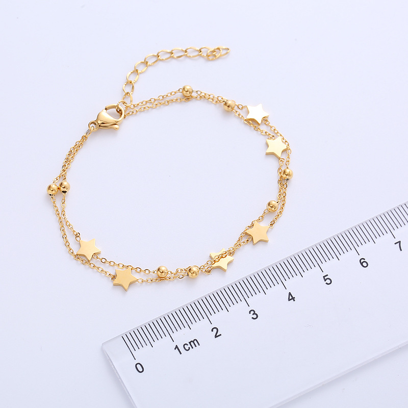 Sweet Star Titanium Steel Bracelets Layered Stainless Steel Bracelets
