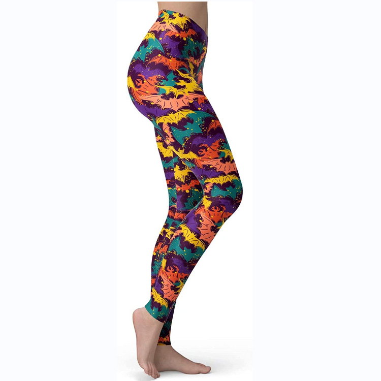 Abbigliamento da donna multicolore stampato slim fit fianchi sollevamento snellente grandi dimensioni corsa yoga fitness leggings_voghion.com