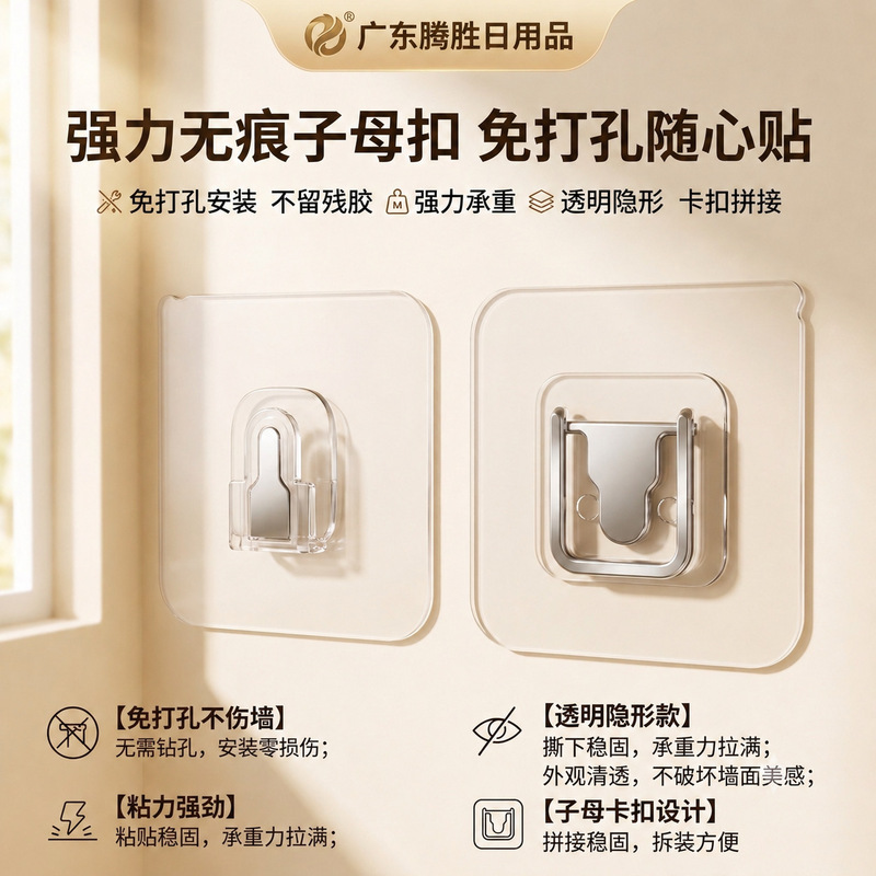 Strong Sticky Hook Non-marking Slave Buckle Non-punching Multifunctional Bathroom Kitchen Waterproof Household Wall Hanging Mobile Sticky Hook Strong Sticky Hook Non-marking Slave Buckle Non-punching Multifunctional Bathroom Kitchen Waterproof Household Wall Hanging Mobile Sticky Hook