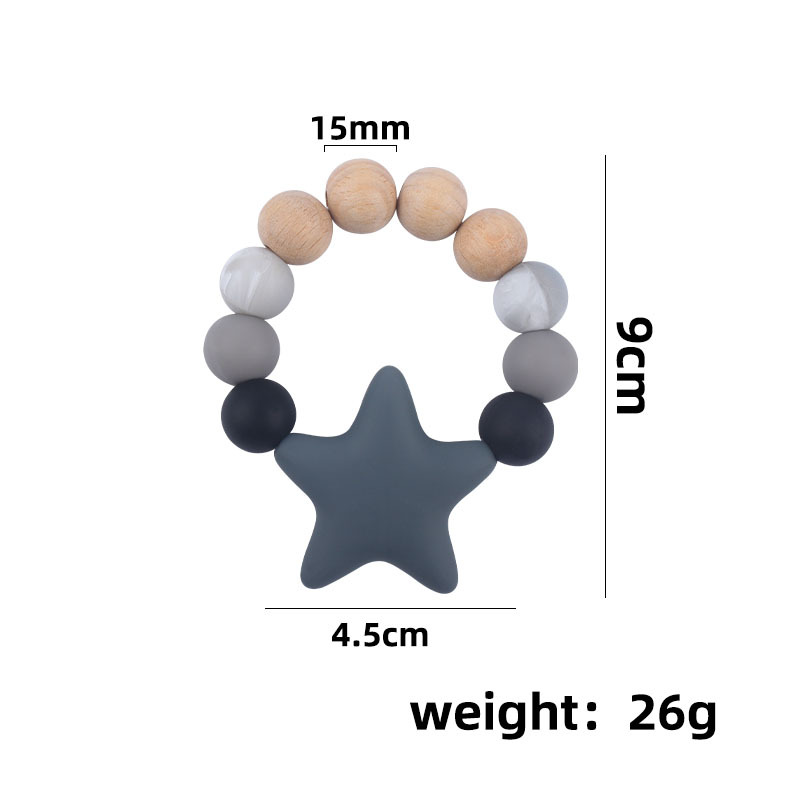 Suministros para bebés Beads DIY juguete mordedor silicona calmante Big Star mordedura pegamento bebé teether stick teether