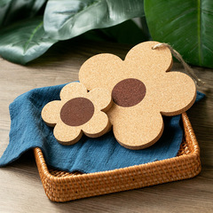 Ins flower cushion pad, hanging heat insulation, cork table mat, adorable minimalist personalized dining table kitchen mat, pot and bowl cup mat