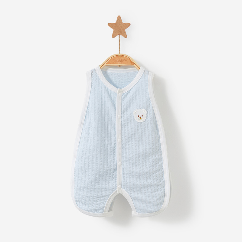 Bebé mono verano bebé recién nacido algodón fino mameluco hombres y mujeres chaleco sin mangas pipa ropa bebé ropa de verano image 8