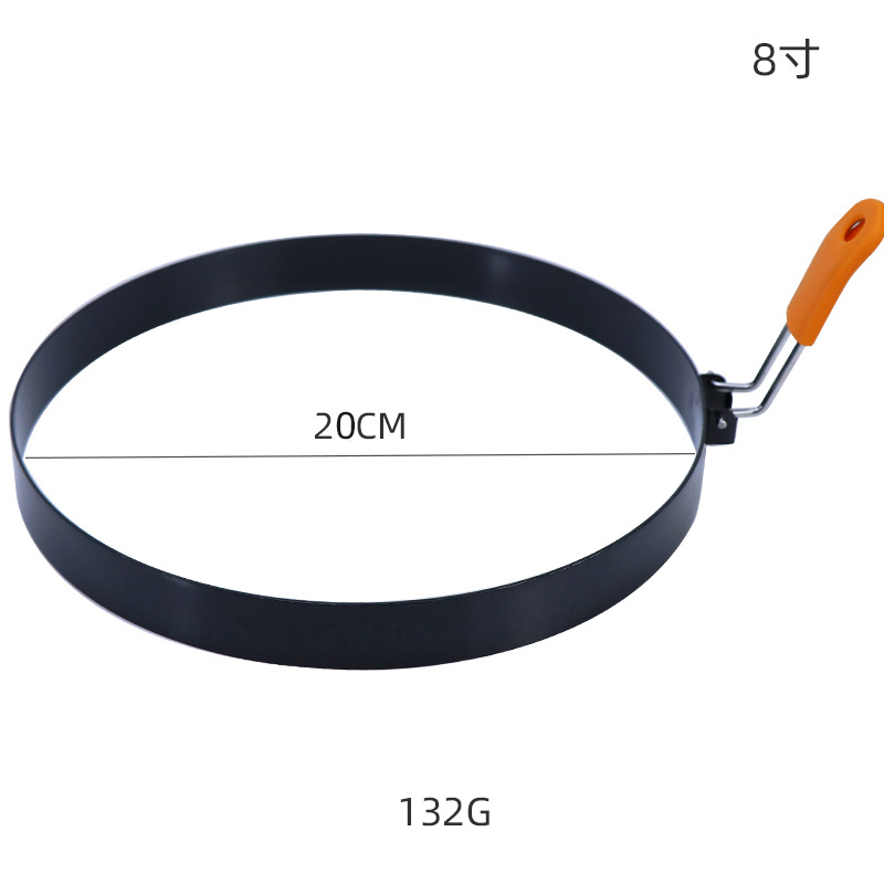 논스틱 계란 프라이 링 20cm [8 인치] 실리콘 오렌지 손잡이