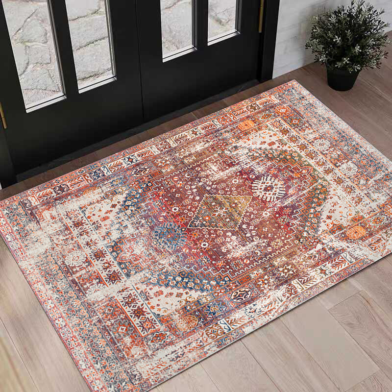 Cross-Border Entrance Door Floor Mats Amazon Temu Same Style Crystal Velvet Foot Mats Persian Carpet Ready for Drop Shipping