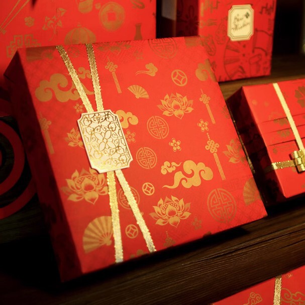 中国风のお祝いの结婚式のギフトのギフトの赤い包装のペーパー大きいサイズの花の花束のギフトのペーパー|undefined