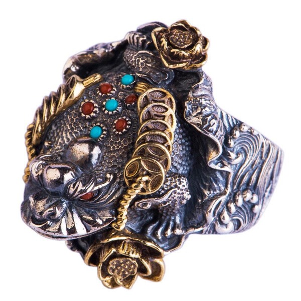 Carved retro ring handmade for men and women