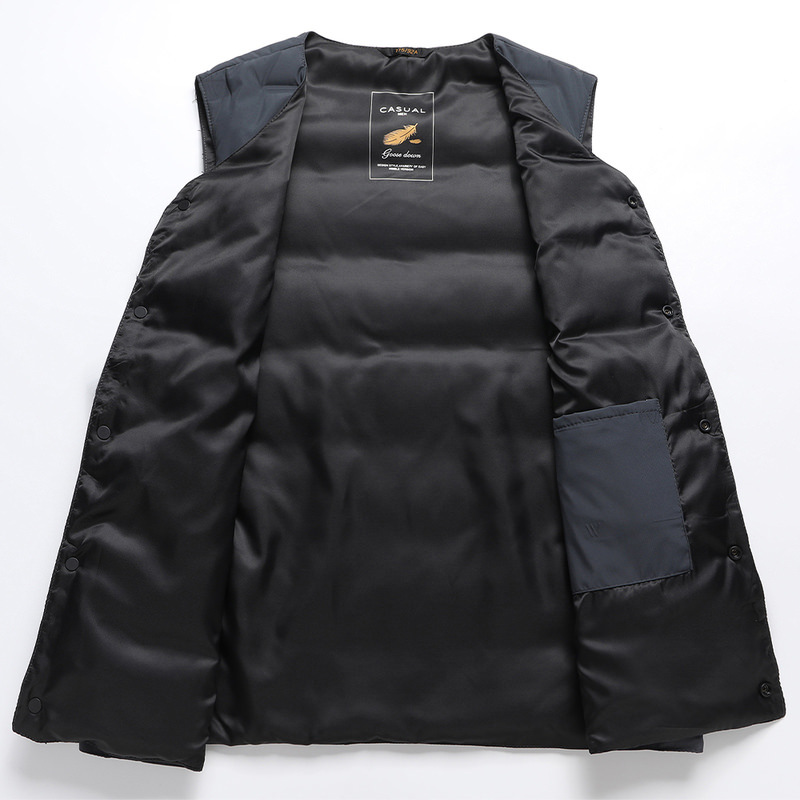 Uomo 90 velluto 2024 autunno e inverno nuovo stile, gilet caldo casual da uomo di mezza età, piumino_voghion.com