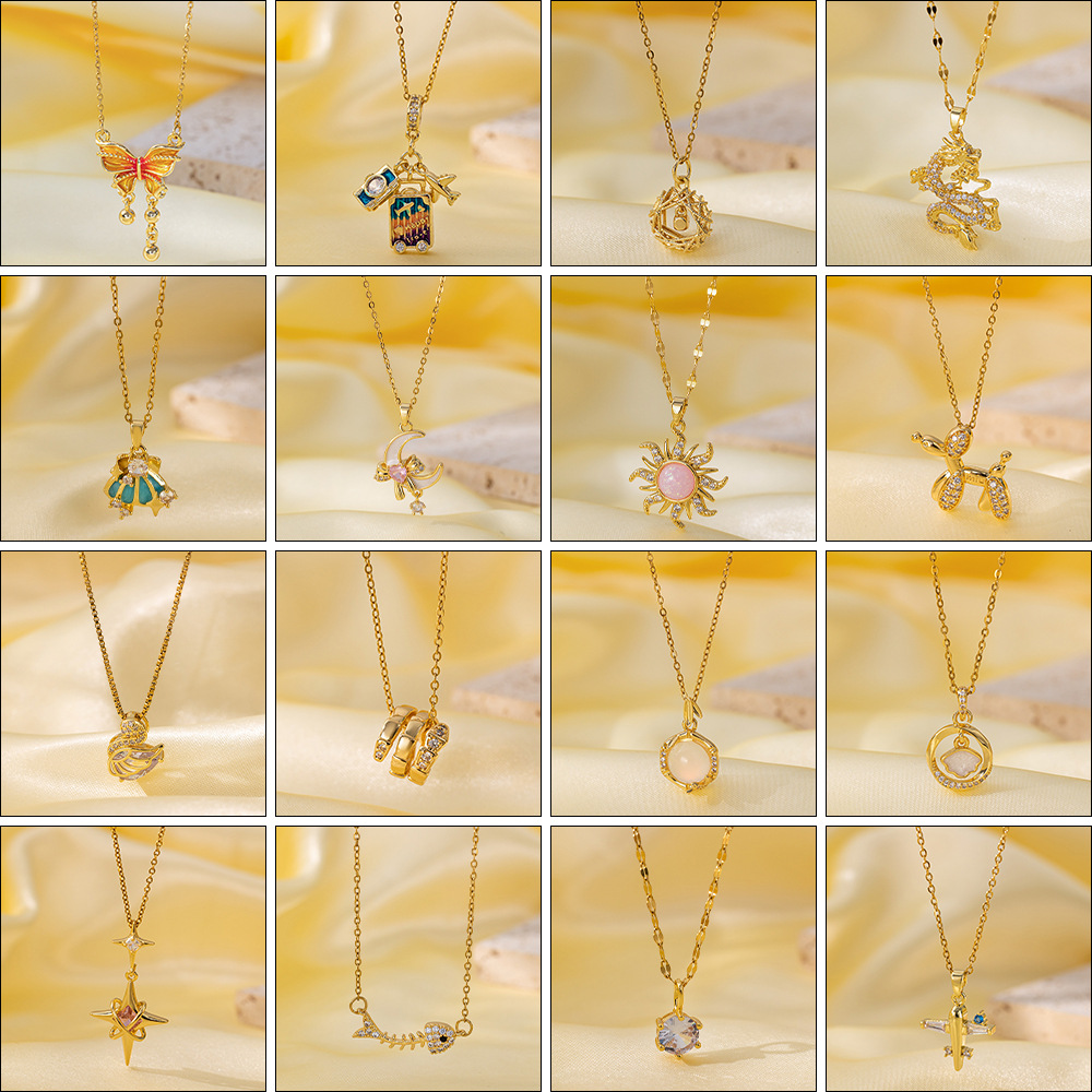 2g Weight PVD Coated Gold Plating Process 18K Real Gold Plated Plating Material Copper Pendant Material Pendant Necklace Classification 304 Stainless Steel Chain Material 1 Piece Quantity Holiday, Daily Occasion 304 Stainless Steel, Copper Material Heart Shape, Flower, Bow Knot Pattern Women's Gender Elegant, Streetwear Style Plating Craft Titanium Steel Copper Plating Heart Shape Flower Bow Knot Pendant Necklace 无