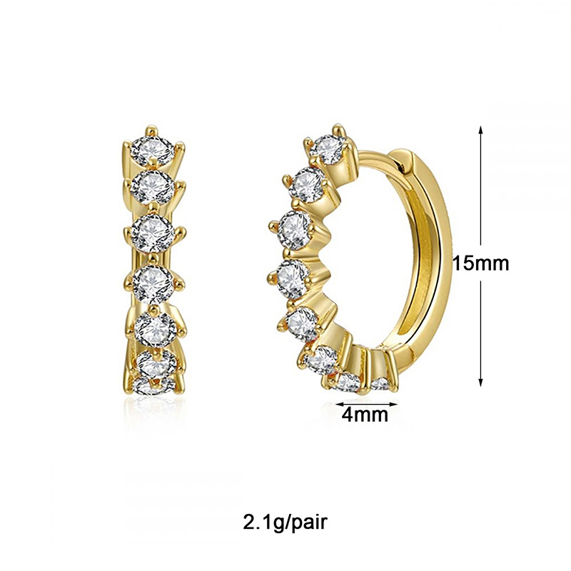 Zircon Inlay Material Earrings Classification 1 Pair Elegant Lady Simple Style Flower Inlay Copper Zircon Earrings