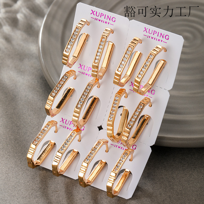 旭平外贸跨境个性耳圈耳扣欧美夸张耳饰女气质锆石耳环夏季高级感|undefined
