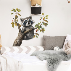 卡通可愛果樹樹懶兒童房幼兒園臥室家居裝飾牆貼貼紙自粘批發跨境