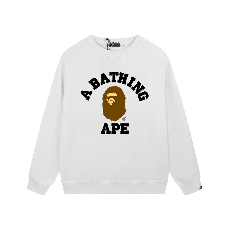 Cross-Border Export Wholesale Trendy Brand Bape Shark Ape Head Round Neck Sweatshirt One Piece Drop Shipping Autumn and Winter Terry Sweatshirt