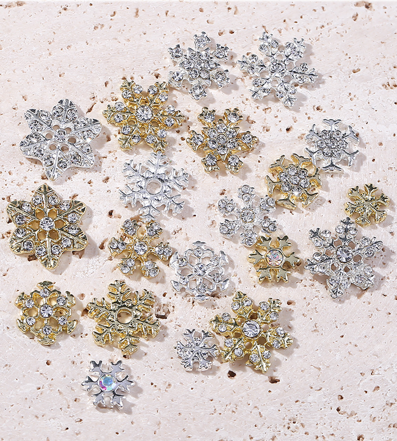 Christmas Festival Snowflake Pattern Simple Style Style Simple Style Snowflake Alloy Nail Decoration Accessories 1 Piece