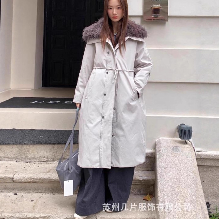 Elegant 90% down Large Fur Collar Parka down Jacket 2025 Winter New Women's High-End Cotton Trench Coat down Elegant 90% down Large Fur Collar Parka down Jacket 2025 Winter New Women's High-End Cotton Trench Coat down