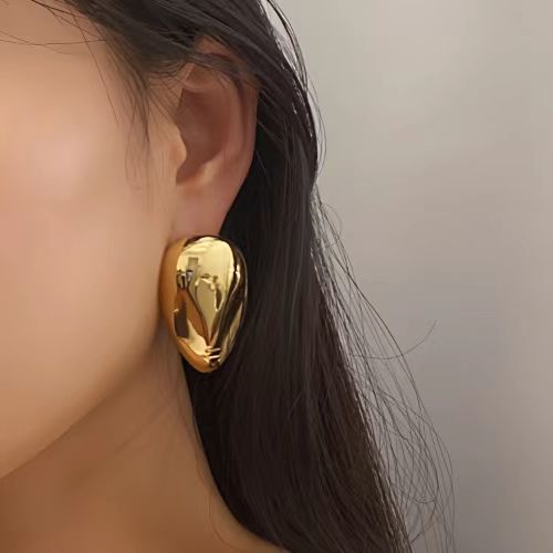 1 Pair Casual Lady Streetwear Geometric Plating Copper Ear Studs display picture 2