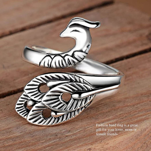 Vintage Peacock Open Ring Animal Ring Jewelry Manufacturer Wholesale for Women