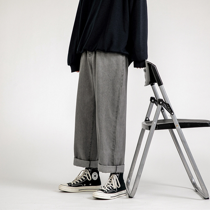 Jeans men's 2023 Summer new ins fashion brand all-match casual trousers Korean style trendy loose straight pants