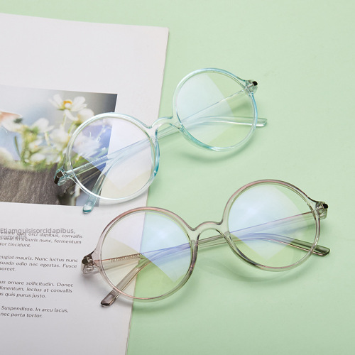 Retro-style glasses for women, small round frames, literary and artistic, anti-blue light, versatile computer glasses for men, round glasses for myopic students