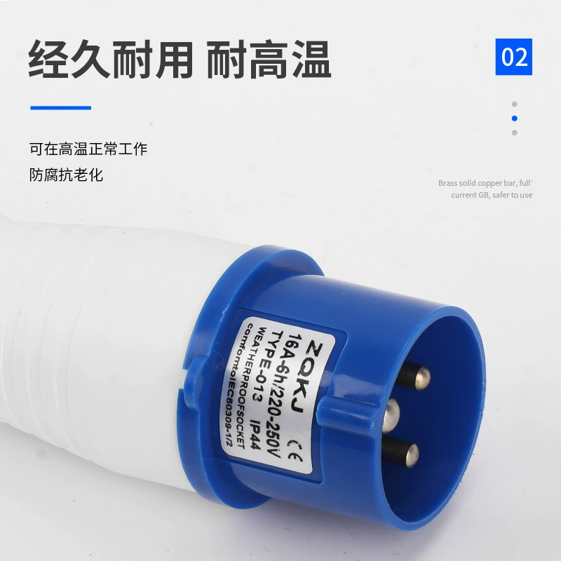 Zhuoqi Technology заводская продажа 3X16AZQ-013 водонепроницаемая вилка 3-выводная авиационная промышленная вилка 16A