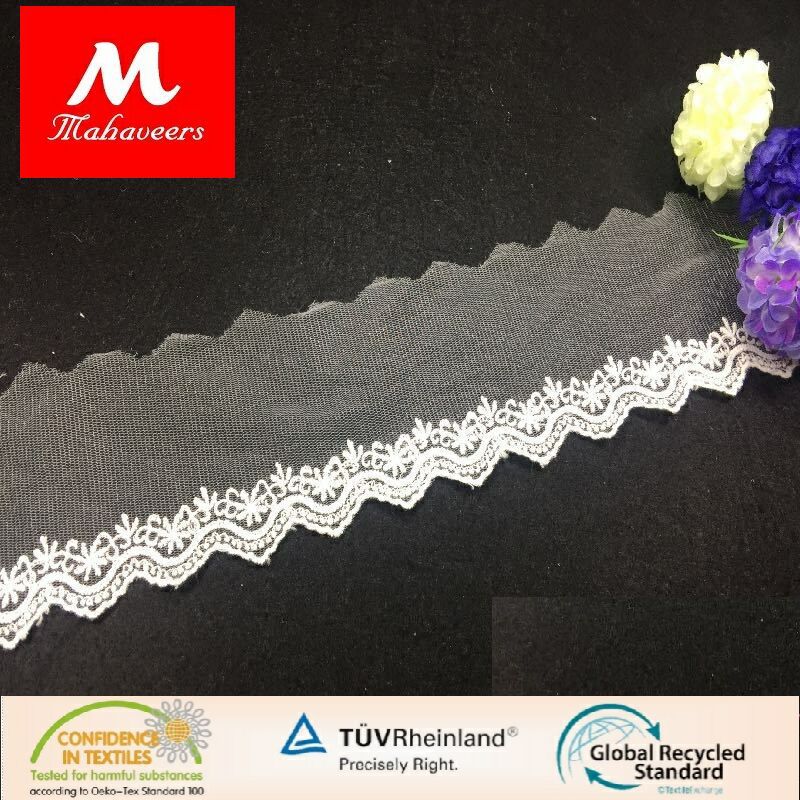 领花水溶刺绣 8CM时尚棉网布刺绣花边辅料 diy手工内衣童装花边