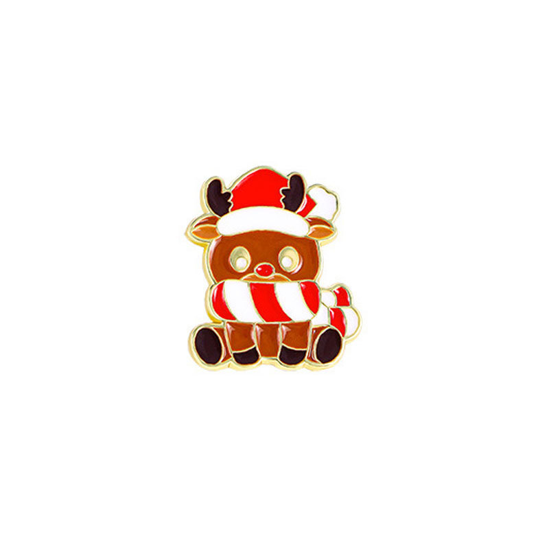 Broche de Navidad insignia de aleación caricatura adorable Santa Fe Navidad decoración de mochila escolar