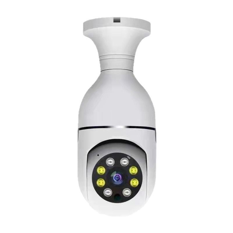 Cámara interior WiFi inalámbrica doméstica panorámica 360 grados rotatoria de visión nocturna bombilla de cabeza de monitoreo cámara interior