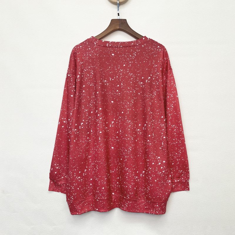 Felpa con cappuccio ampia a maniche lunghe con scollo rotondo autunno e inverno 2024 da donna alla moda con stampa inglese_voghion.com