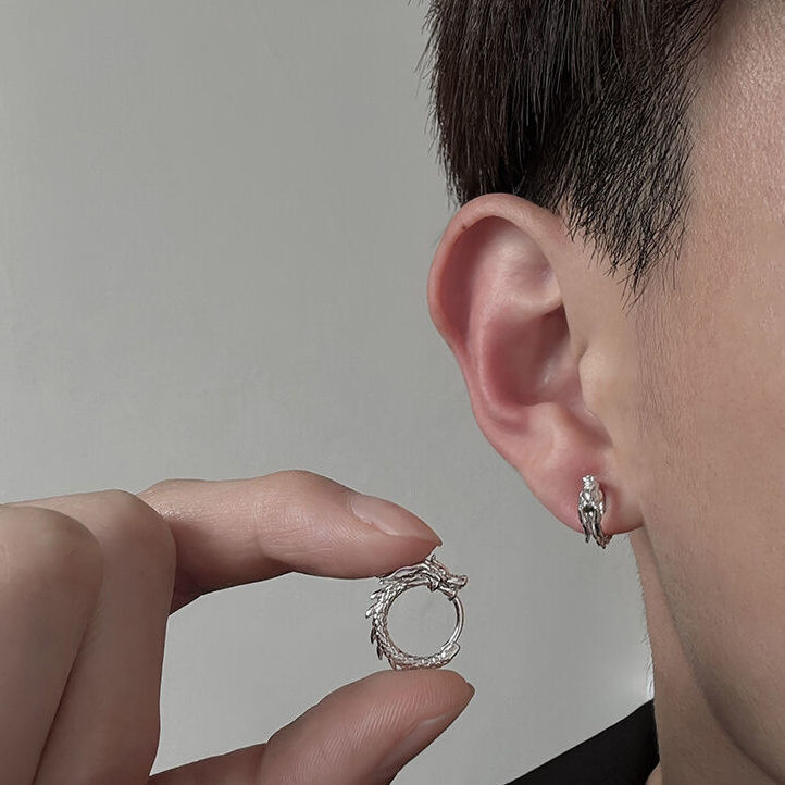 Herren Zodiac Ohrstecker 925 Versilbert Im Chinesischen Stil_voghion.com