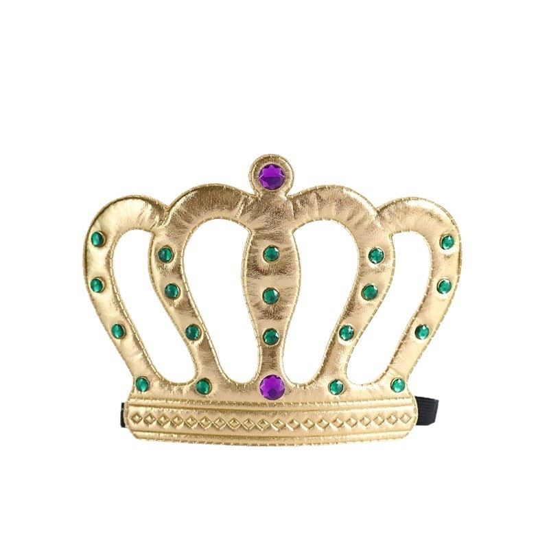 Tejido rey corona feliz cumpleaños pastel decoración accesorios tocado príncipe dorado sombrero de cumpleaños para niños corona