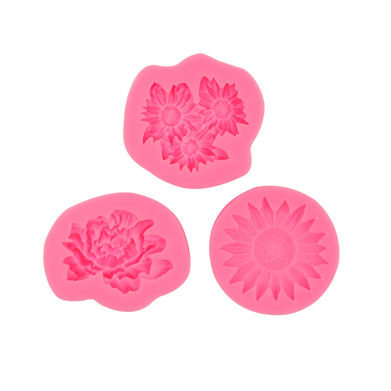 Girasol peonía crisantemo silicona fondant pastel de chocolate postre DIY hecho a mano aromaterapia coche colgante