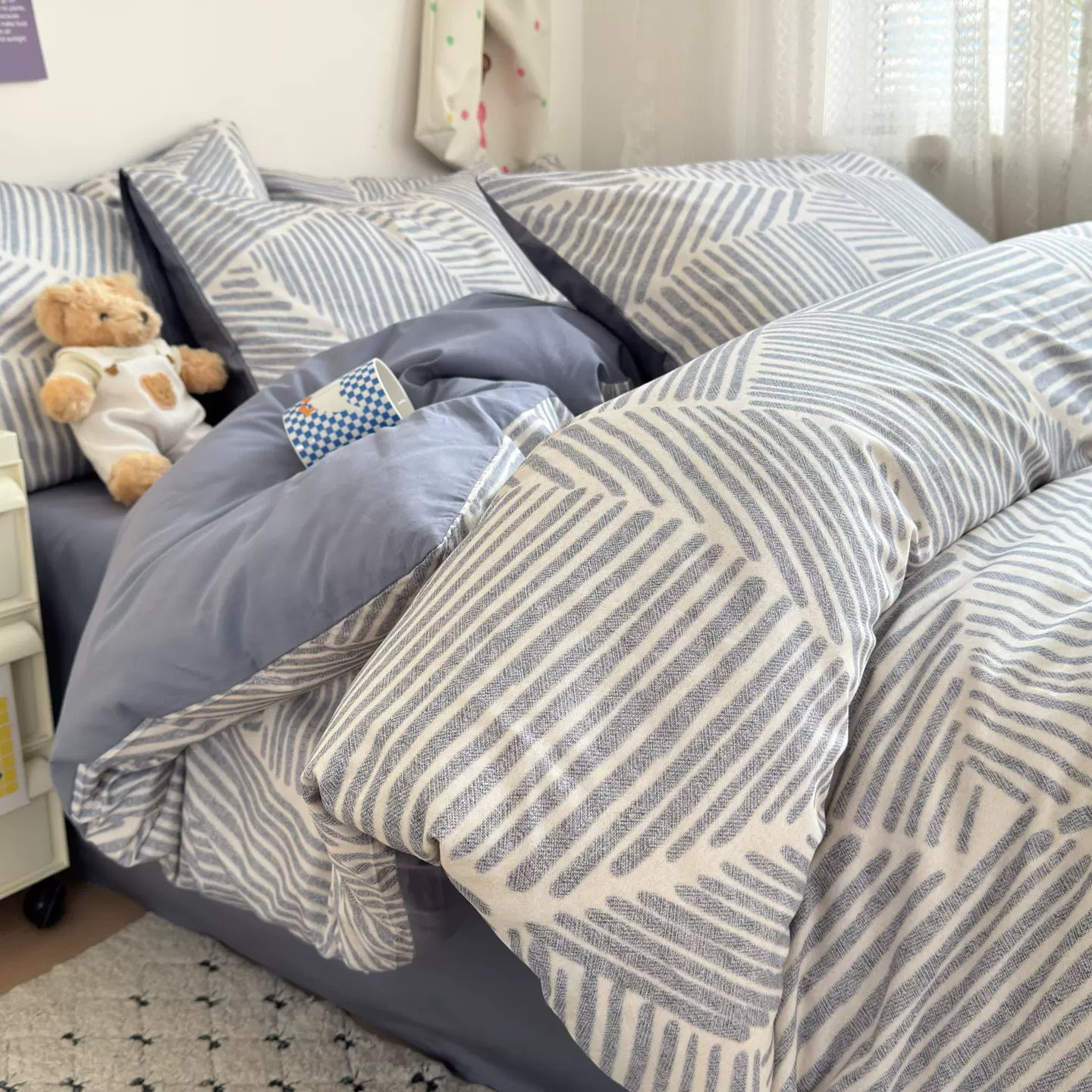 13372全棉印花三四件套纯棉简约小清新床上用品南通家纺花卉可爱