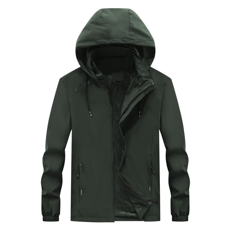 2024 Amazon hombre primavera y otoño chaqueta con capuz desmontable deportiva casual chaqueta de algodón de pelusa de color sólido tendencia para hombres