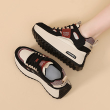 严选保暖8厘米内增高老爹鞋女厚底2025年新款女鞋子秋冬款小白鞋