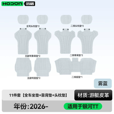 Modelə uyğun (Original) oturacaq örtükləri – accessories - misty-blue-11-piece-set-includes-seat-cushions-for-the-entire-car-backrest-cushions-headrest-cushions-geely-galaxy-tt