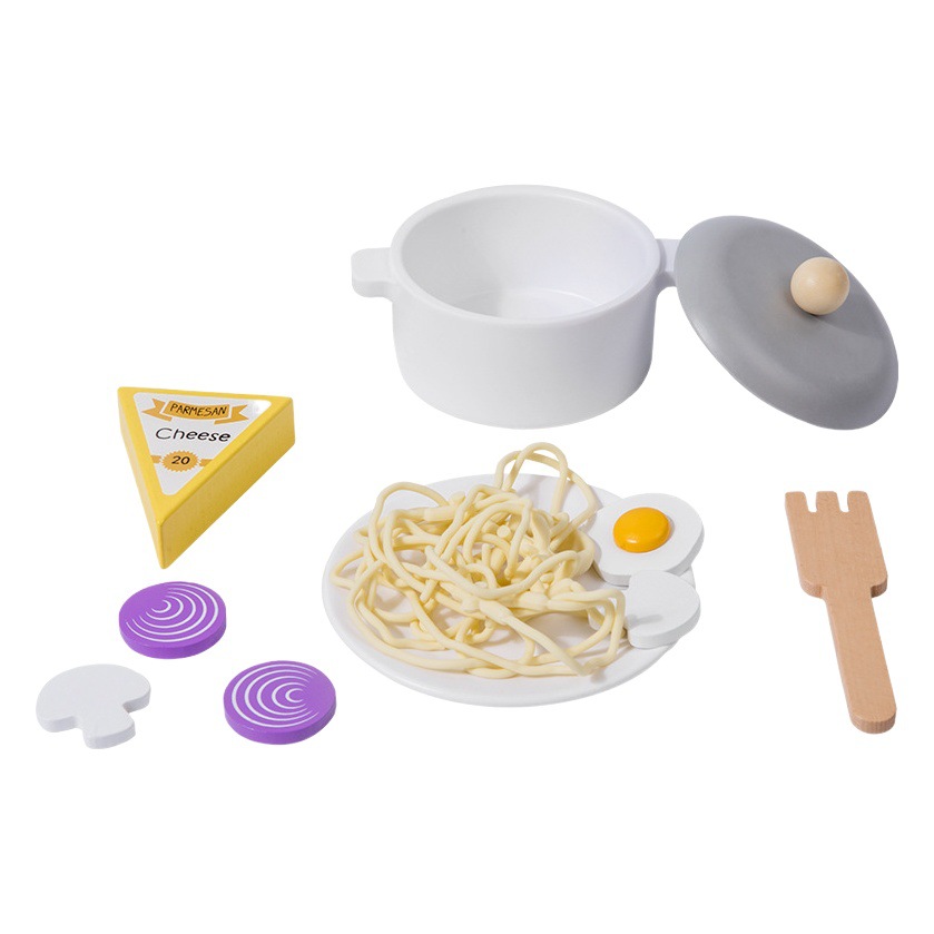 Los niños de simulación de pasta de cocina entre padres e hijos de simulación creativa interactiva utensilios de cocina juguetes de madera traje