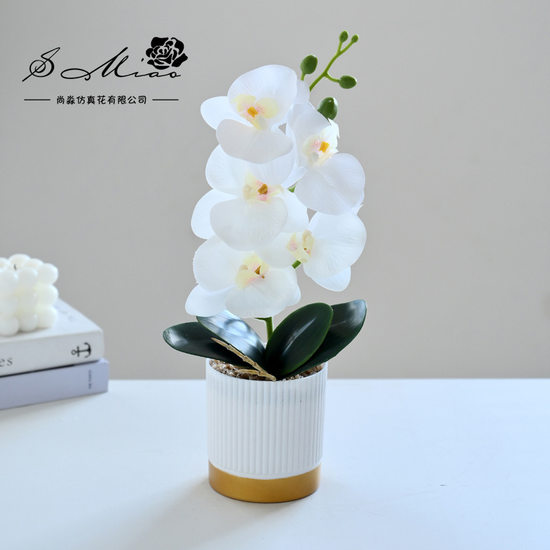 Flores falsas impresión 3D película sensación mariposa orquídea bonsai simulación decoración interior creativa simulación maceta plantación verde