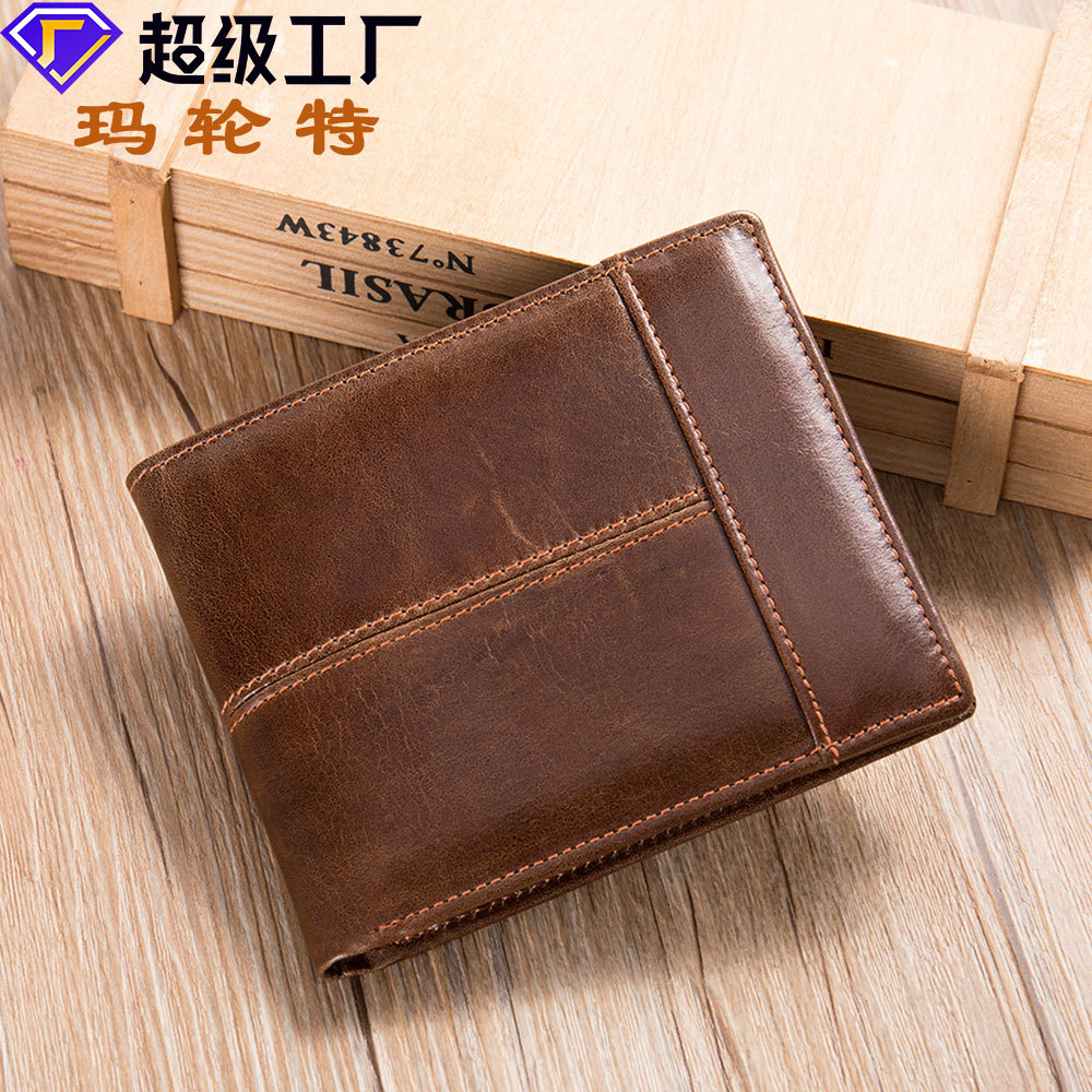 rfid anti-theft leather men's wallet wal...