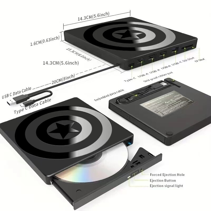 メーカー直販USB & type-c多機能外付けDVDレコーダーモバイルドライブレコーダー7 in 1ドライブ|undefined